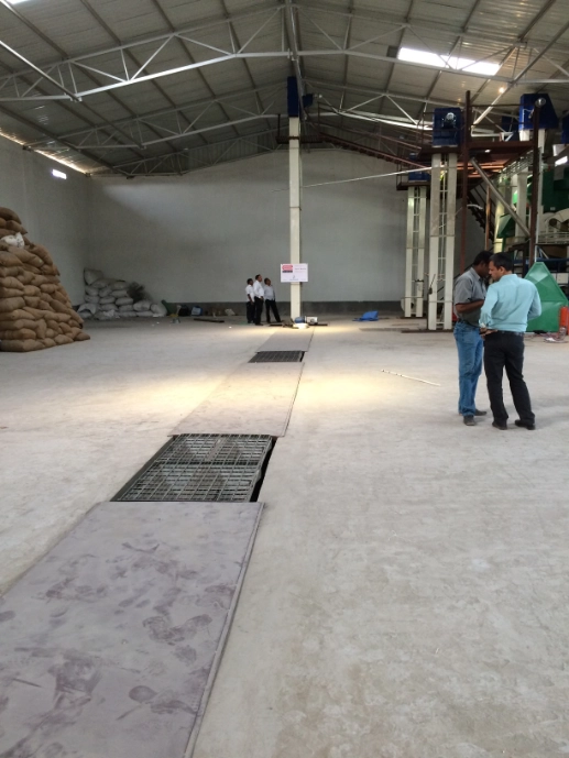 Chain conveyor below ground level